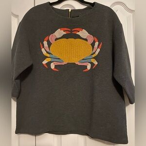 H&M Gray Casual Sweatshirt horoscope Cancer print crab